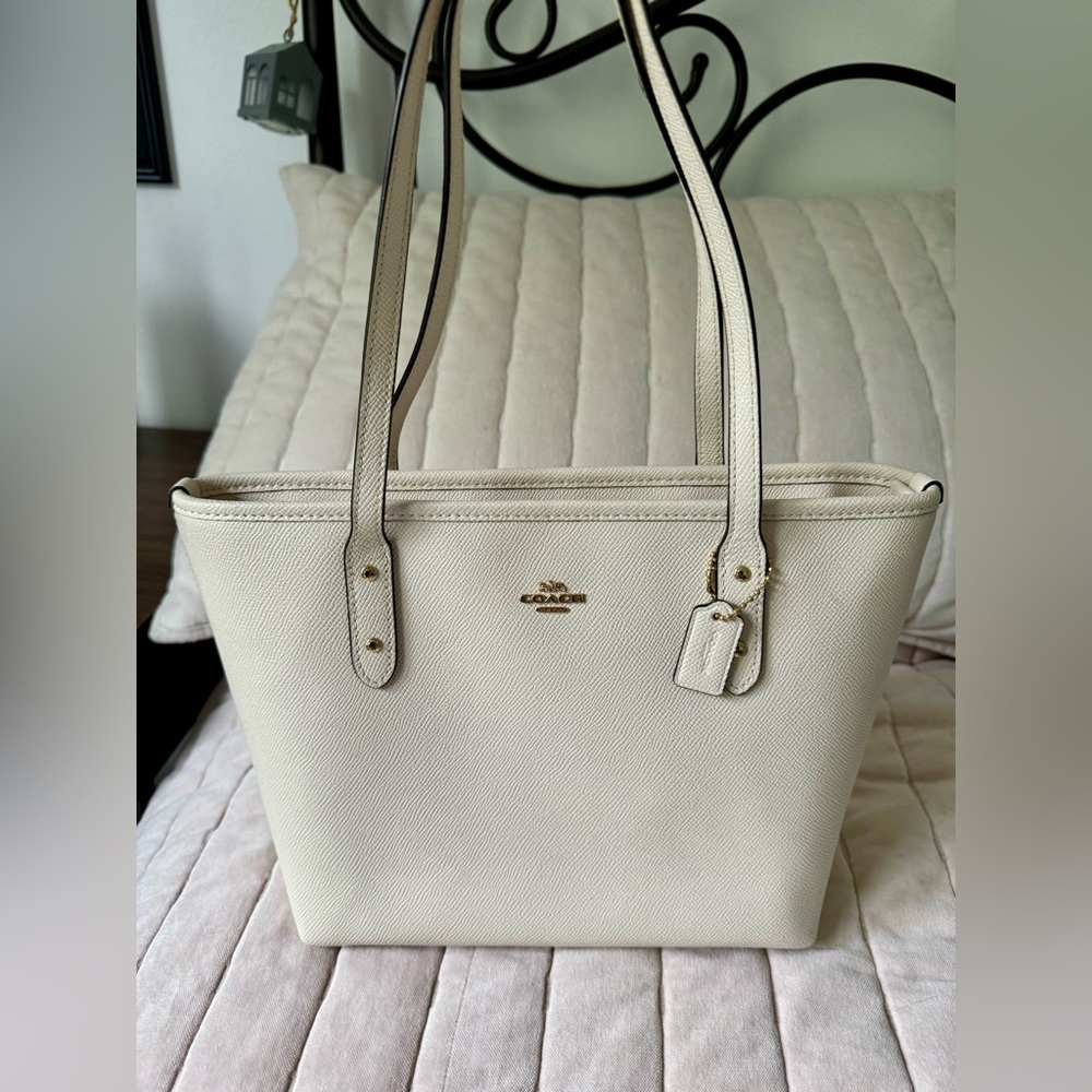 Coach White Small Tote Bag